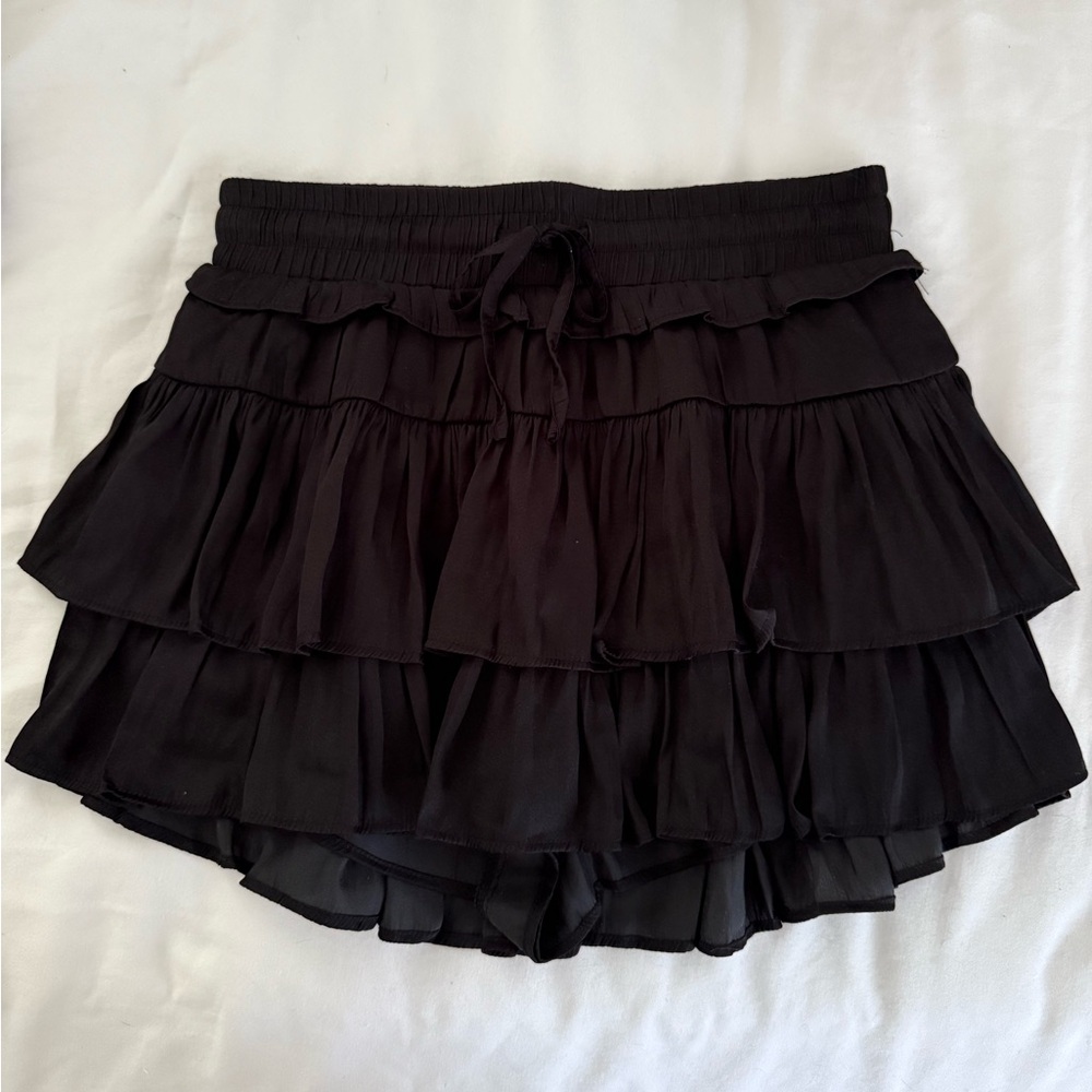Day + Moon Black Flowy Mini Skort